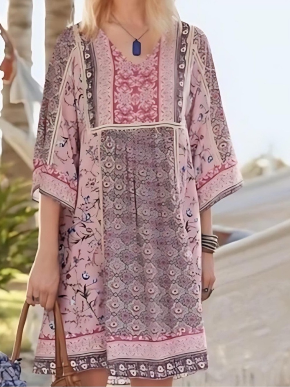 SUNDANCE Everyday Dream Boho Floral Kimono Dress Size L